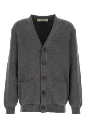 Golden Goose Deluxe Brand Dark Grey Cotton Blend Darryl Cardigan