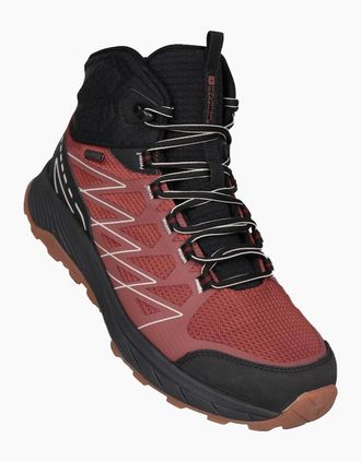 Mountain Warehouse Mens Mountain Warehouse Mens Alder Waterproof Hiking Boots - Red/Orange/Brown - Size: 13