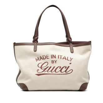 Gucci Pre-owned Womens Canvas Craft Tote - Ivory Textile - One Size