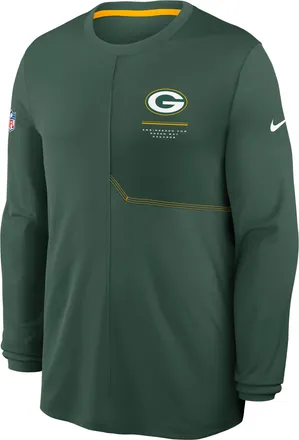 Nike Green Bay Packers Sideline Coach Nike Mens Dri-FIT NFL Long-Sleeve Top in Green | 03B1063K7T-B8B