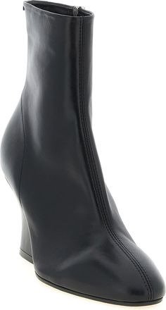 Jil Sander Womens Black Calfskin Ankle Boots