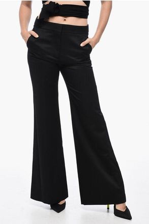 Givenchy Mohair Blend Wide Leg Pants with Concealed Closure size 40