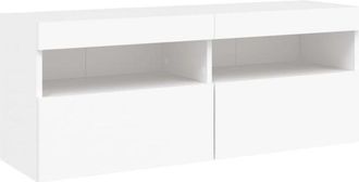 vidaXL Vidaxl - Mueble de tv de pared con luces led blanco 100x30x40 cm