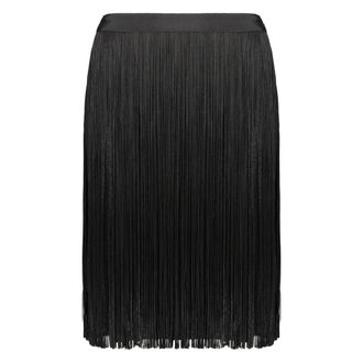 Alberta Ferretti Falda Corta de Seda con Flecos - Skirts - Mujer - Negro - M