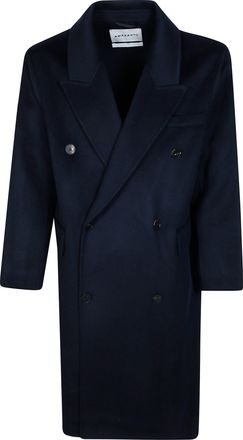 Amaranto Deep Navy Double-Breasted Overcoat