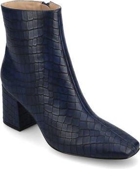 Journee Collection Haylinn Vegan Leather Bootie in Blue Crocodile at Nordstrom Rack, Size 9.5