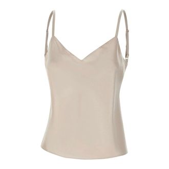 Vince Sleeveless Tops, female, Beige, Size: XS Satin Top