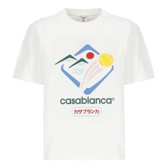 Casablanca T-Shirts, female, White, XS, Sportif White T-shirt and Polo