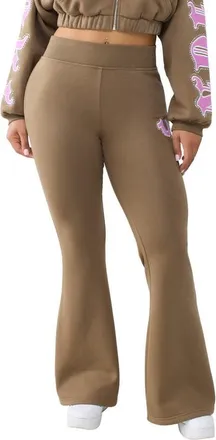 True Religion Crystal Branded Flare Pants in Shitake at Nordstrom, Size Xx-Large
