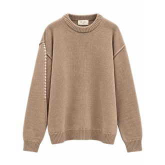 Paura Hotaka Crewneck - Knitwear - Hombre - Beige - XL