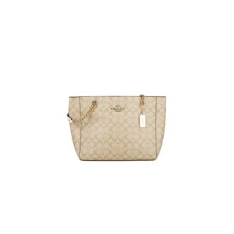 Coach Tote Bags, female, Beige, Size: ONE SIZE Cammie Chain Tote