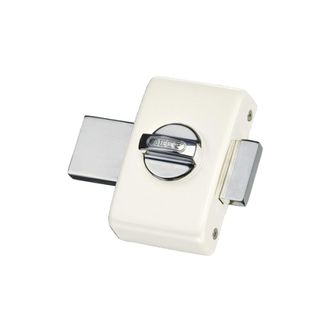 ABUS Candado Abus V83 Cb 45 W Ek - Caja Blanca, Cerro En Acero, Pestillo En Acero Cromado - Cilindro Doble