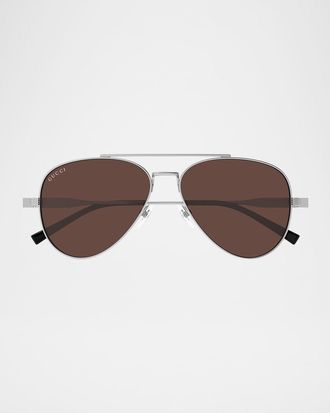 Gucci Mens GG1874SM Metal Aviator Sunglasses