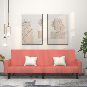 vidaXL Sof&aacute; Cama De 2 Plazas Terciopelo Rosa