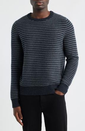 Nordstrom Stripe Cashmere Sweater in Grey/Black Heather at Nordstrom Rack, Size X-Large