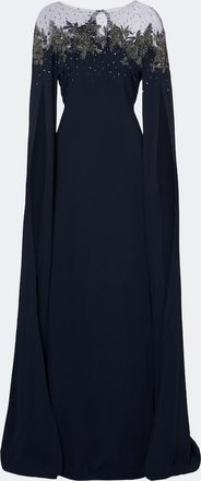 Carolina Herrera Embellished cr&ecirc;pe gown