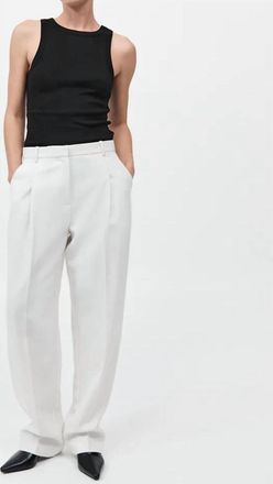 St.Agni Tailored Pleat Pant In White