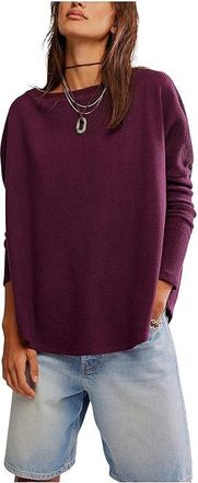Free People Latte Blues Thermal Solid Womens Clothing Chocolate Grape : XS (Womens 0-2), Cotton/Elastane/Lyocell