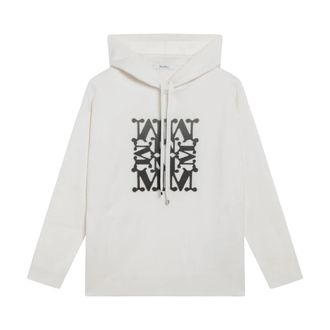 Max Mara Taddeo Hoodie - Dames - Hoodies - Wit - S - Wol - Hoodies & sweatvesten