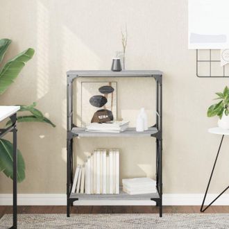 vidaXL Vidaxl - Librer&iacute;a 3 Estantes Madera Ingenier&iacute;a Gris Sonoma 59x35x90,5 Cm