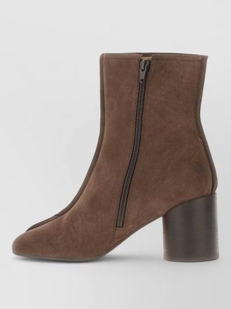 Maison Margiela suede ankle boots block heel round toe