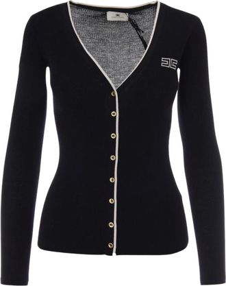 Elisabetta Franchi Gebreide Cardigan - Dames - Vesten - Zwart - L - Truien & Vesten