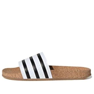 adidas (WMNS) adidas Adilette Cork White Black BA7210