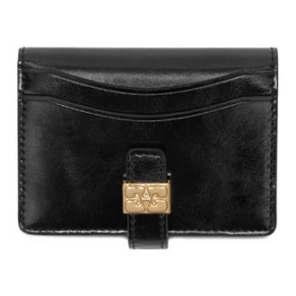 Ganni Accessoires, Dames, Zwart, ONE Size, Leer, Bou Hart Spiegel