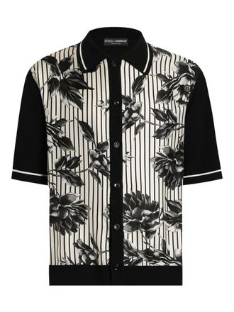 Dolce & Gabbana floral striped shirt - Neutrals