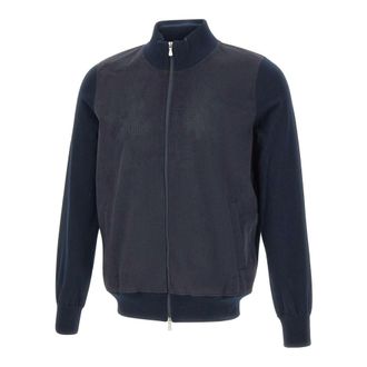 Gran Sasso Zip-throughs, male, Blue, Size: 3XL Micro-Perforated Alcantara Zip Jacket