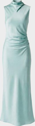 Toccin Koralie Draped-Neck Midi Dress