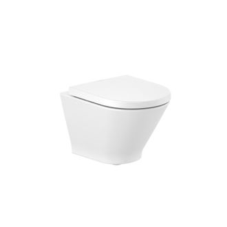 Roca Roca A3460nb000 The Gap Round Rimless Inodoro Suspendido Compacto Fijaciones Ocultas Blanco - Asiento: Caida Amortiguada - Ref: A3460nb000+a801d22001