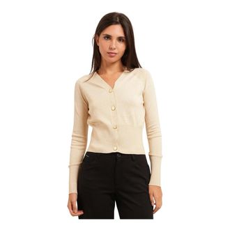 A|X Armani Exchange Cardigan con botones y cuello en V - Knitwear - Mujer - Beige - XL