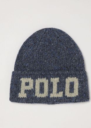 Polo Ralph Lauren Wool-Blend Beanie with Cuff and Jacquard Logo