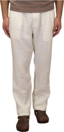 MC2 Saint Barth Havier Pleated Broeken - Heren - Straight fit broeken - Wit - L - Linnen - Broeken