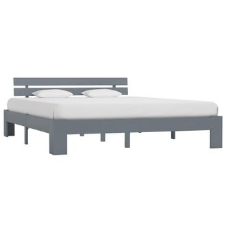vidaXL Vidaxl - Giroletto Senza Materasso Grigio 160x200 Cm Legno Massello Pino