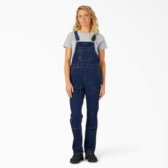 Dickies Womens Straight Fit Denim Double Front Bib Overalls