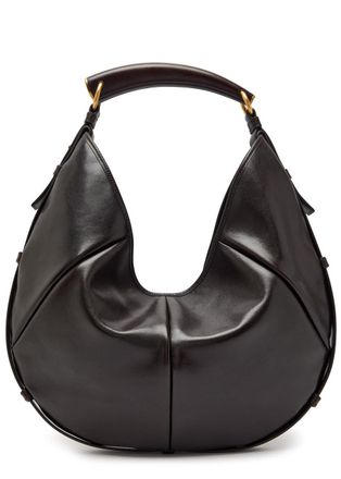 Saint Laurent Mombasa Medium Leather Shoulder bag - Chocolate - One Size