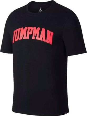Nike Jordan Letter Printed Casual Short Sleeve T-Shirt Black Red 916055-010