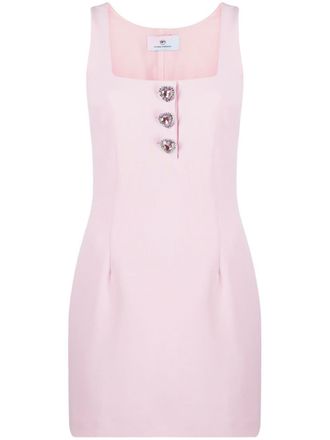 Chiara Ferragni heart-button mini dress - women - Elastane/Polyester/Polyester - 42 - Pink