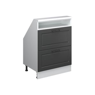 Vicco Armario De Cocina Para Techo Inclinado R-line, Antracita Casa De Campo/blanco, 60 Cm Con 2 Cajones, Vicco