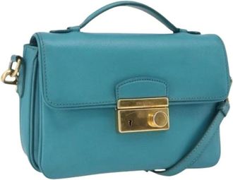 Prada Pre-owned Mini Bags, female, Blue, Size: ONE SIZE Pre-owned Leather Mini Bag
