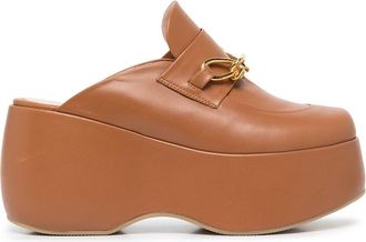 Rosetta Getty platform clog loafers - women - Leather - 36 - Brown