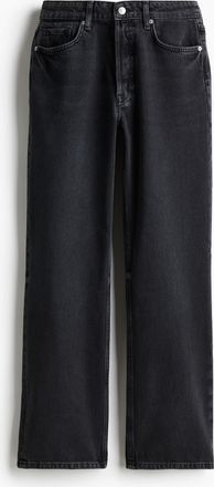 H&M Straight Regular Jeans - Schwarz