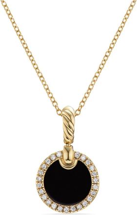 David Yurman 18kt yellow gold Petite DY Elements diamond necklace (17.8mm) - women - Diamond - One Size