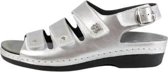 Helle Comfort Womens Thandie Slingback Sandals In Silver Glaze