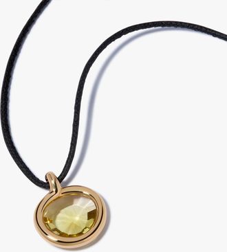 Annoushka Sweetie Olive Quartz Pendant & Soft Leather Necklace