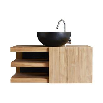 Tikamoon Mueble para lavabo de teca maciza de 90 cm