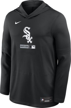 Nike Chicago White Sox Authentic Collection Nike Mens Dri-FIT MLB Long-Sleeve Hooded Top in Black | 03B900ARX-S9Q