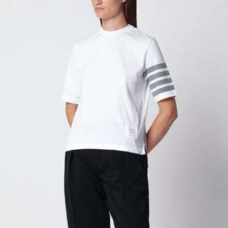 Thom Browne T-shirt bianca in jersey di cotone